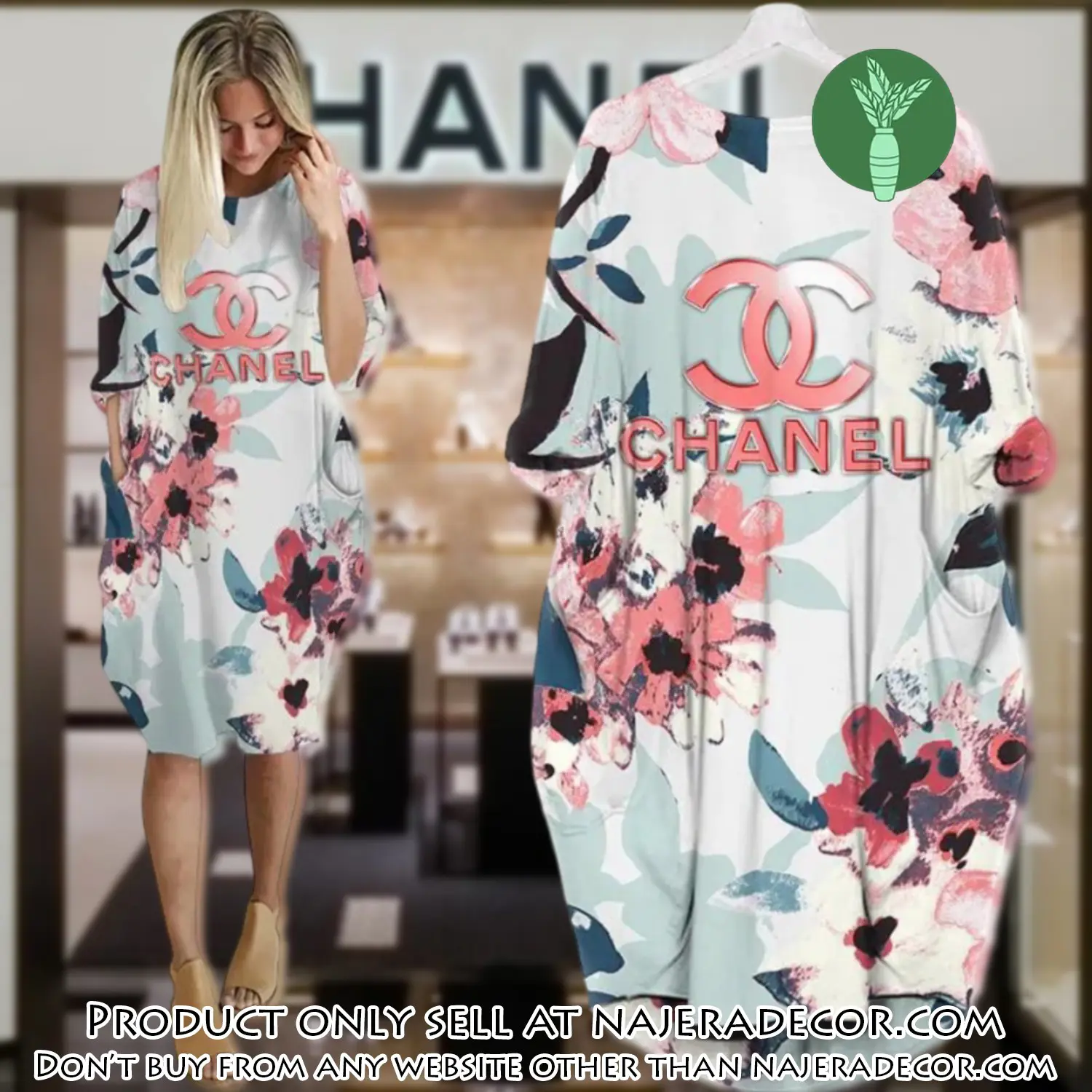 Chanel flower batwing pocket dress luxury brand for women pd078 njr3027492